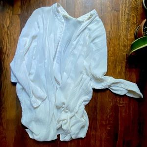 Black Crane off white robe